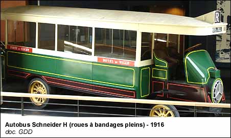 Autobus Schneider H (roues à bandages pleins) - 1916