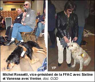Michel Rossetti, vice-président de la FFAC avec Sixtine et Vanessa avec Venise