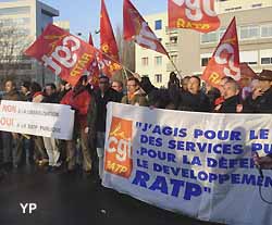 manifestation contre la privatisation de la RATP 