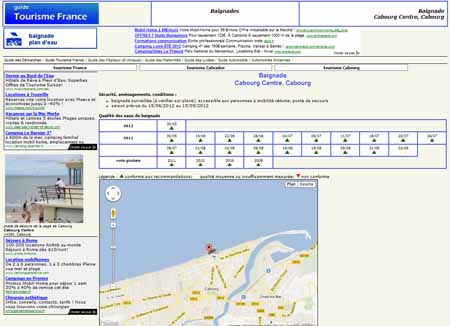 Guide des baignades : qualité de l’eau, sécurité, aménagement, carte