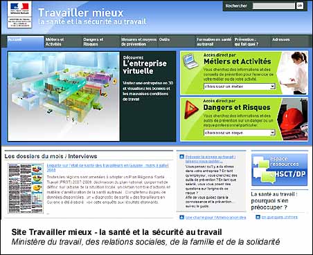 Site Travailler mieux - la santé et la sécurité au travail