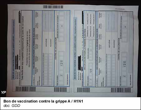Bon de vaccination contre la grippe A / H1N1