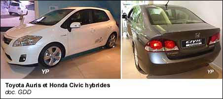 Toyota Auris et Honda Civic hybrides