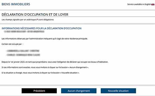 Déclaration d'occupation et de loyer (doc. Yalta Production)