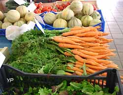 carottes et melons au marché de Cannes 