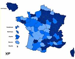 Cas de coronavirus par région (20/03/2020) (doc. Santé Publique France)